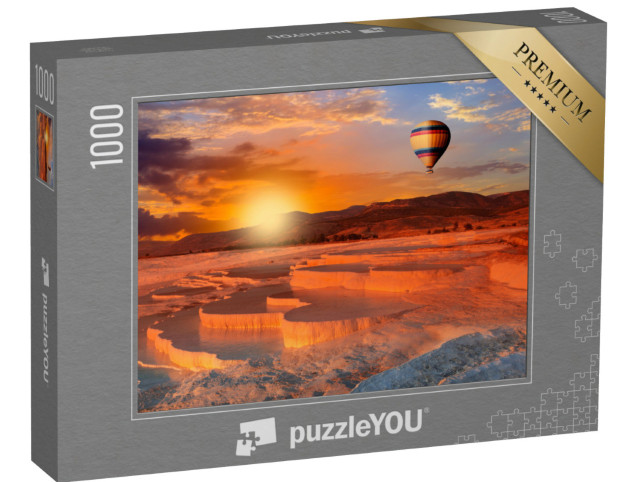 puzzle 1000 dílků „Východ slunce nad vápencovými terasami, Pamukkale, Turecko“