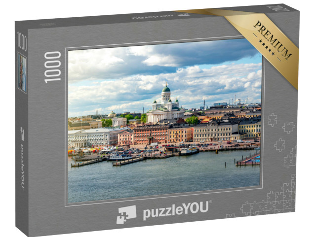 puzzle 1000 dílků „Krajina města a katedrála v Helsinkách, Finsko“
