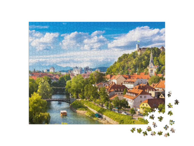 puzzle 1000 dílků „Krajina slovinského hlavního města Lublaně“