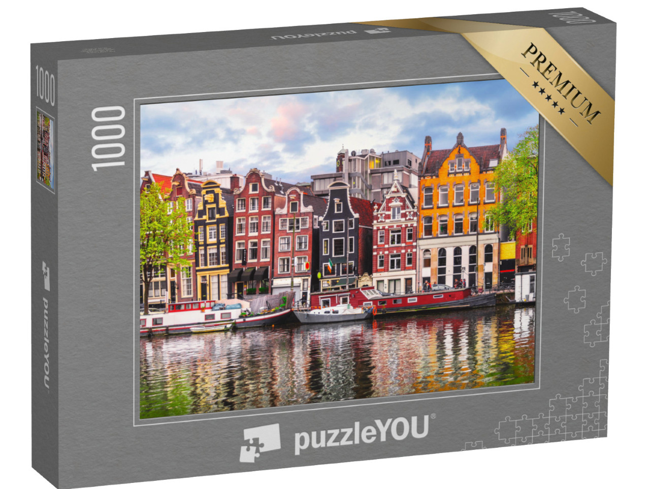 puzzle 1000 dílků „Tančící domy na Amstelu, dominanta Amsterdamu“