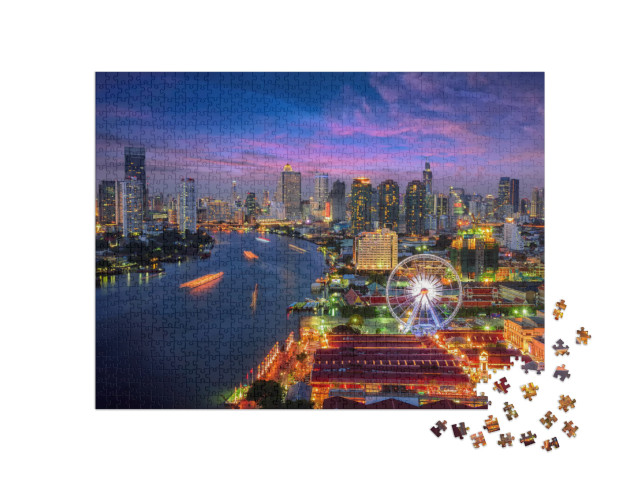 puzzle 1000 dílků „Večerní panorama Bangkoku“