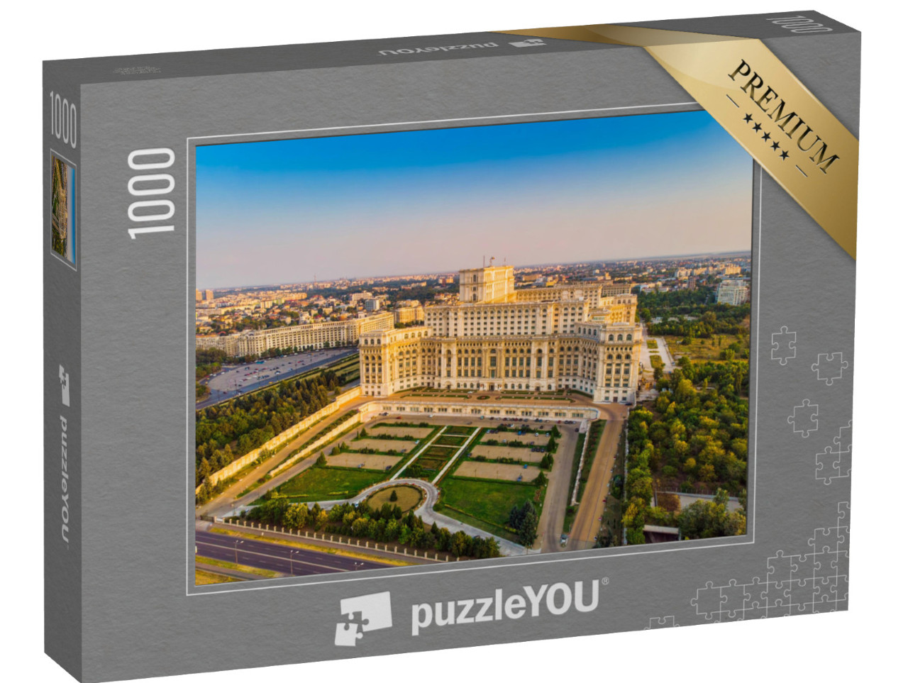 puzzle 1000 dílků „Budova parlamentu v Bukurešti při západu slunce“