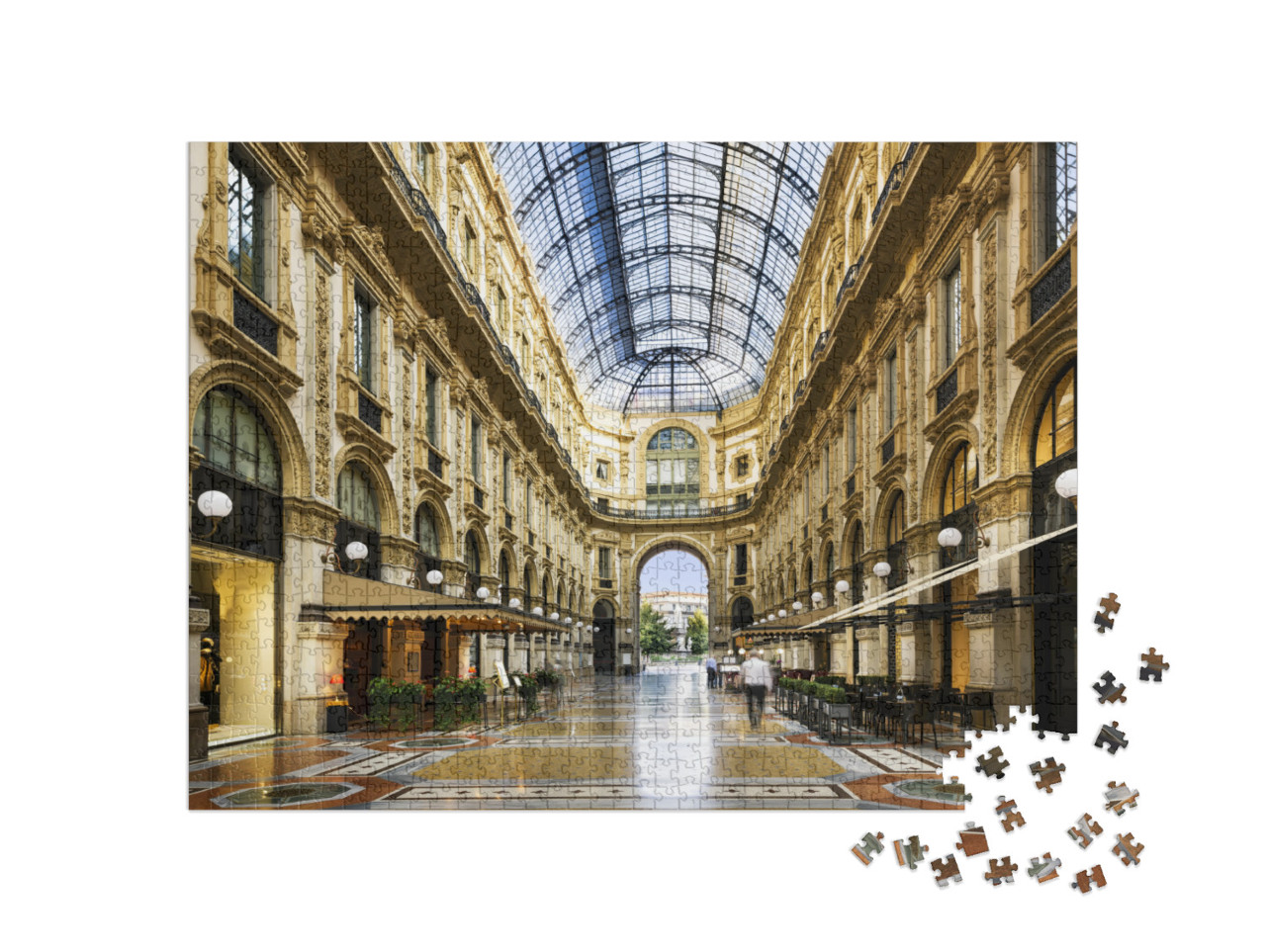 puzzle 1000 dílků „Skleněná kopule Galleria Vittorio Emanuele v Miláně, Itálie“