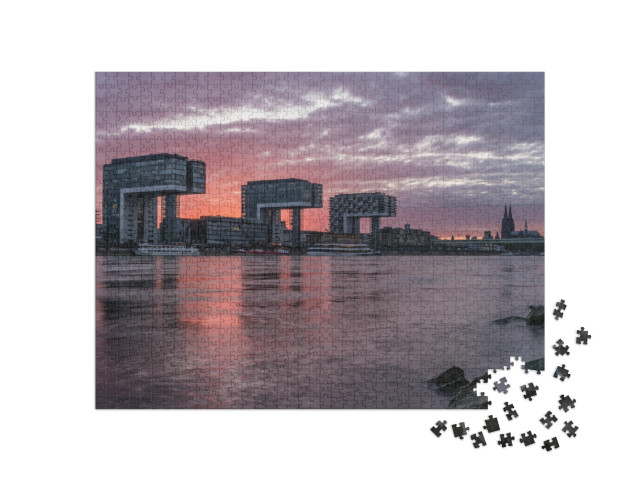 puzzle 1000 dílků „Kolín nad Rýnem při západu slunce, Německo“