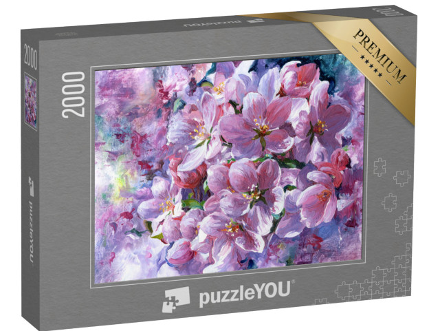 puzzle 2000 dílků „Bledě růžové květy“