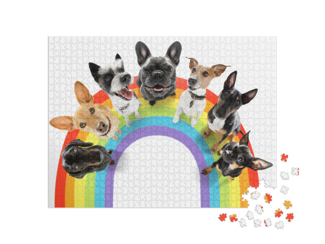 puzzle 1000 dílků „pohádka legrační gay řádek pár psů hrdý na člověka“