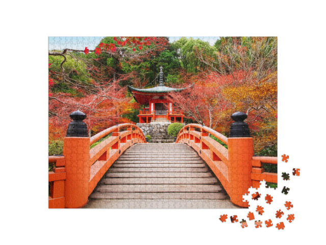 puzzle 1000 dílků „Chrám Daigódži v Kjótu na japonském podzimu“