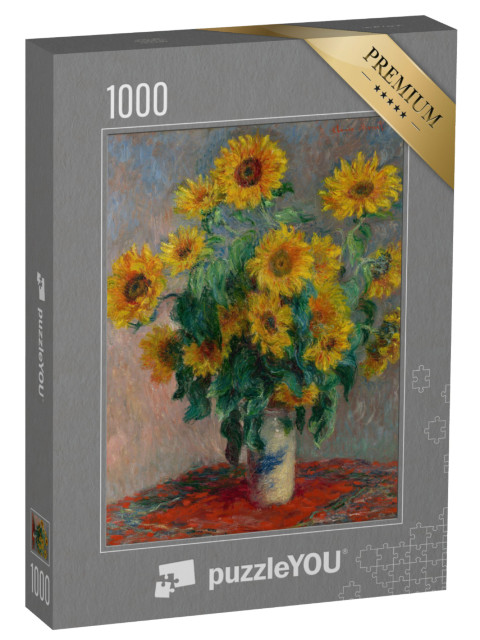puzzle 1000 dílků „Kytice slunečnic, Claude Monet, 1881, krásný obraz“