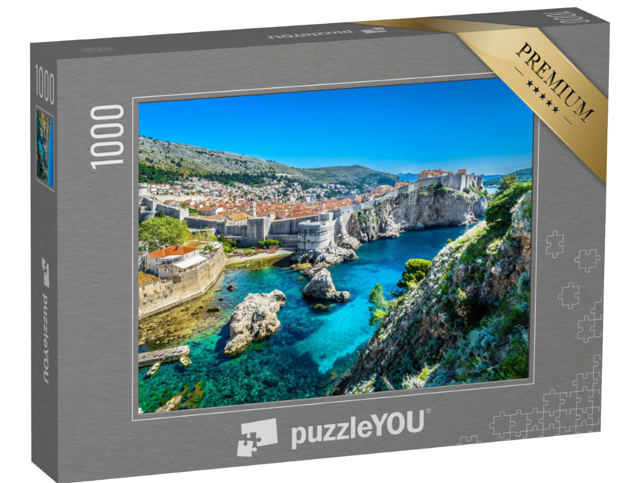 puzzle 1000 dílků „Letecký panoramatický pohled na Dubrovník, Jaderské moře, Chorvatsko“