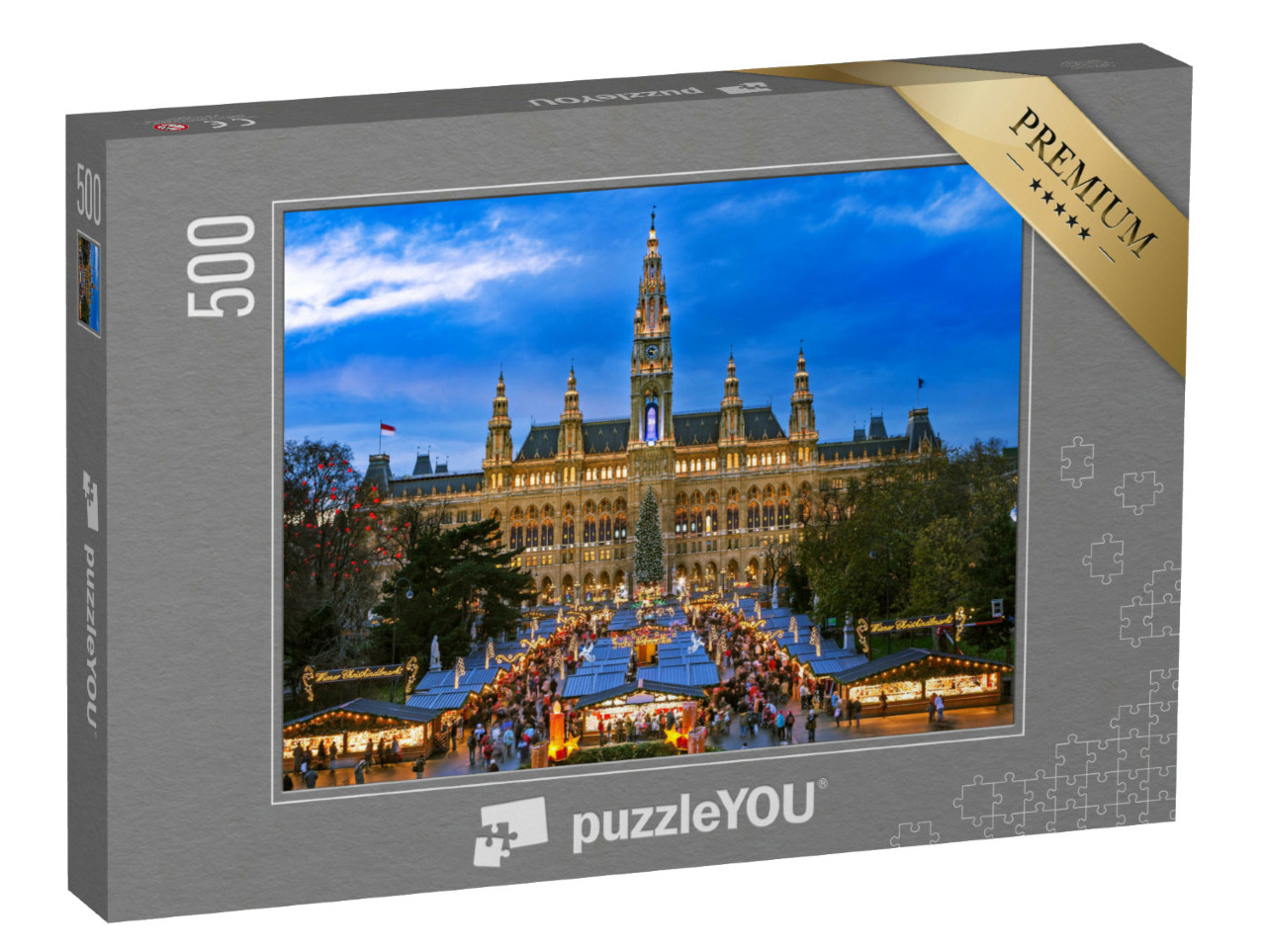 puzzle 500 dílků „Vánoční trh, Vídeň, Rakousko“