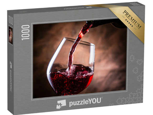 puzzle 1000 dílků „Červené víno se nalije do sklenice“