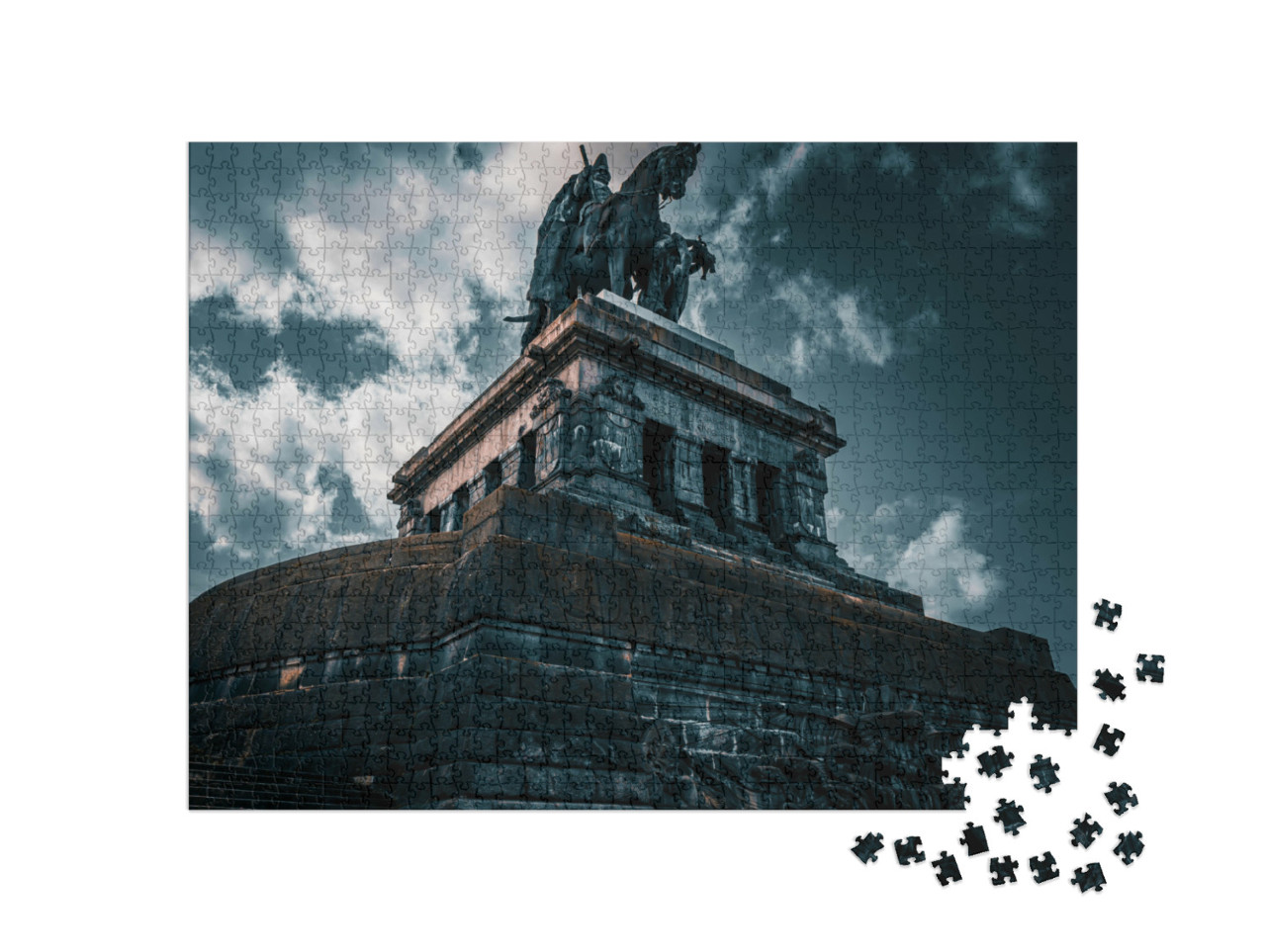 puzzle 1000 dílků „Socha císaře Viléma v Koblenci, Německo“