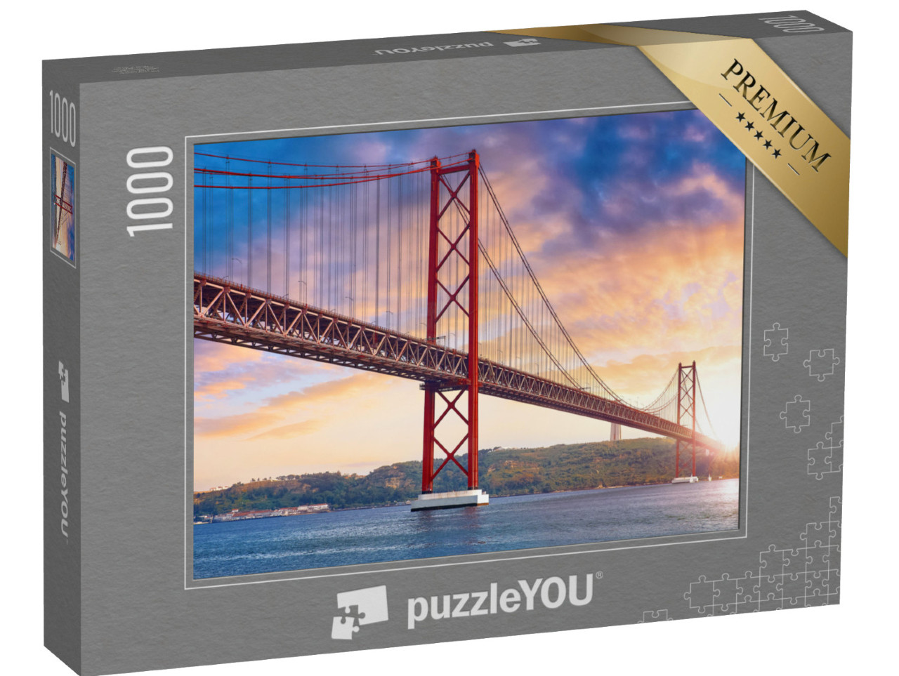 puzzle 1000 dílků „Ponte 25 de Abril přes řeku Tagus v Lisabonu, Portugalsko“