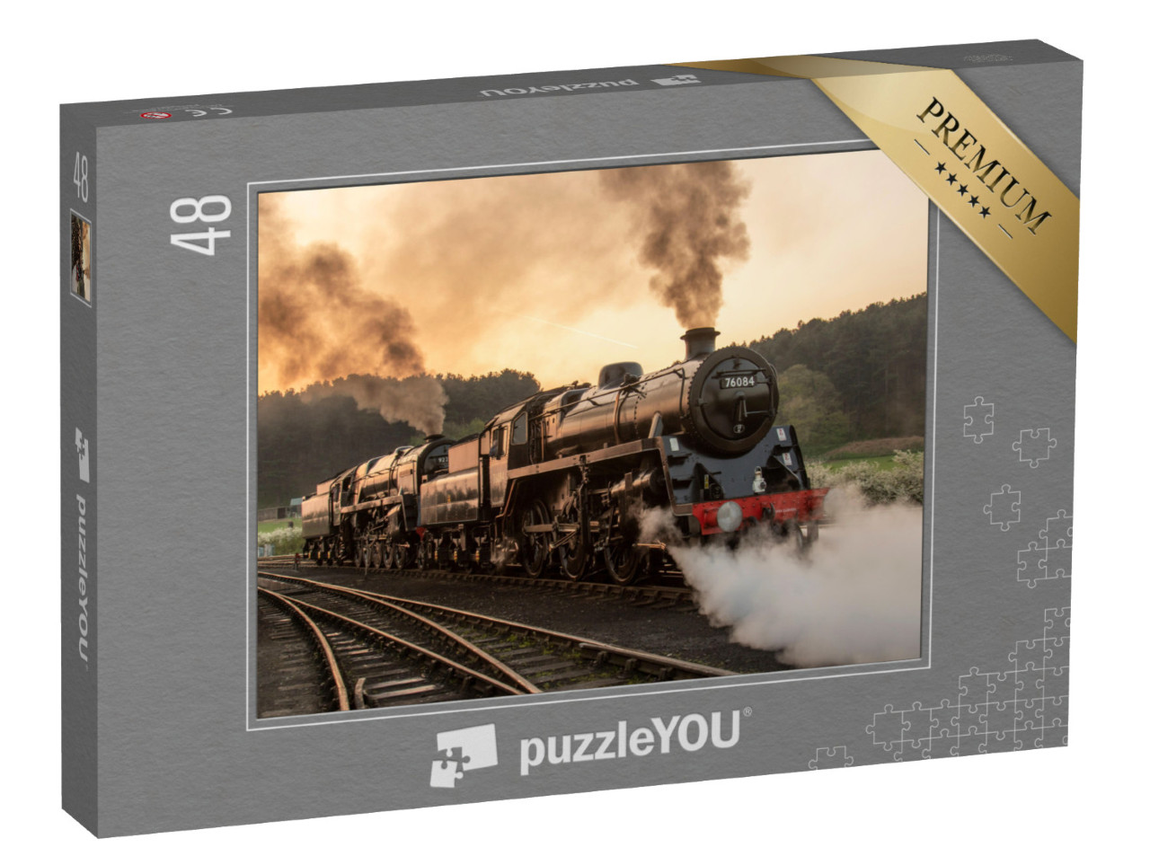 puzzle 48 dílků „Parní lokomotivy s dvojitým čelem“