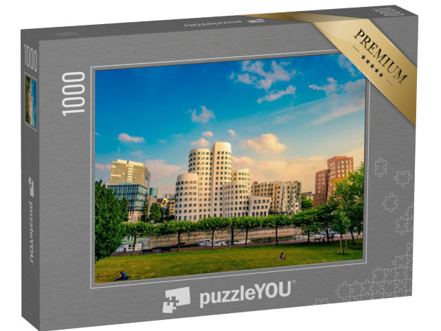 puzzle 1000 dílků „Pohled na mediální přístav na Rýně, Düsseldorf, Německo“