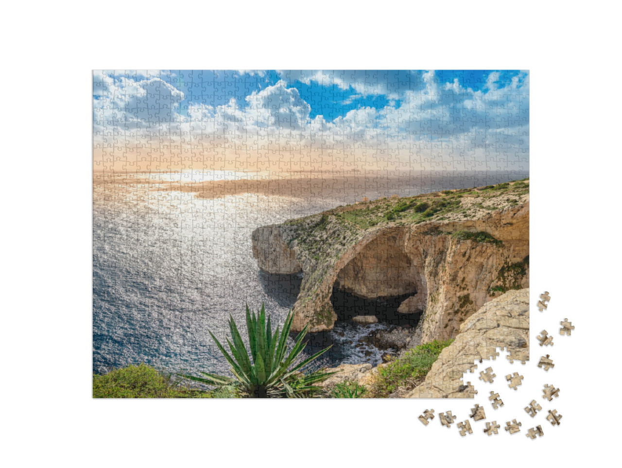 puzzle 1000 dílků „Modrá jeskyně, Malta“