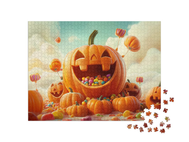 puzzle 1000 dílků „Smějící se dýně“