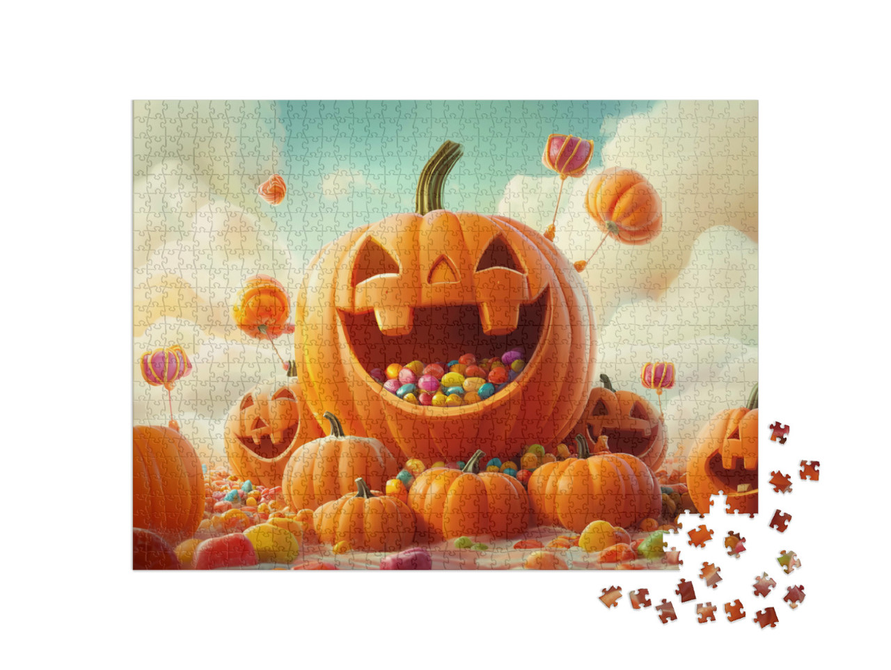puzzle 1000 dílků „Smějící se dýně“