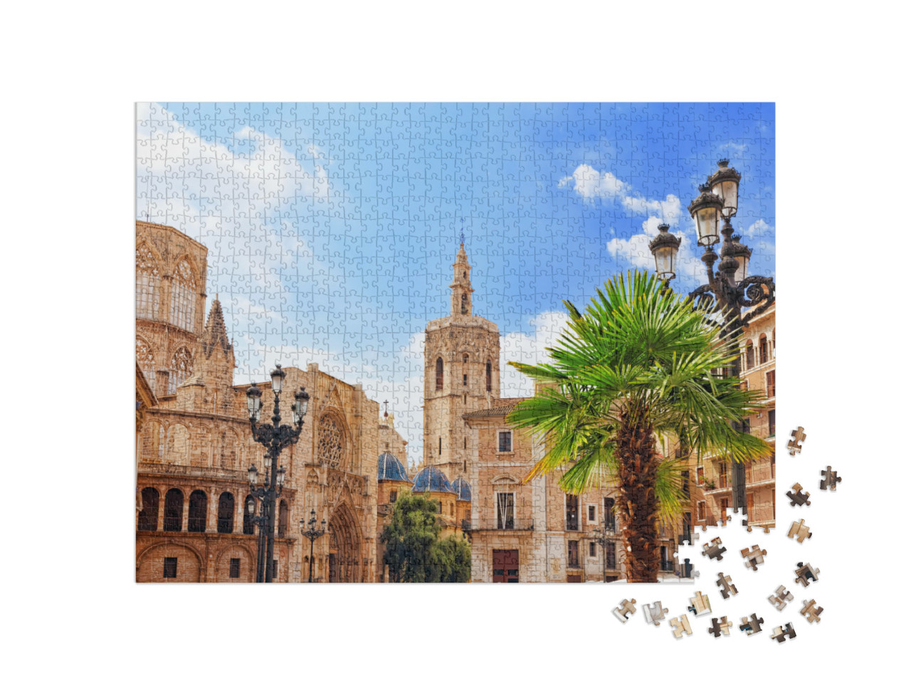 puzzle 1000 dílků „Staré město a katedrála ve Valencii, Španělsko“