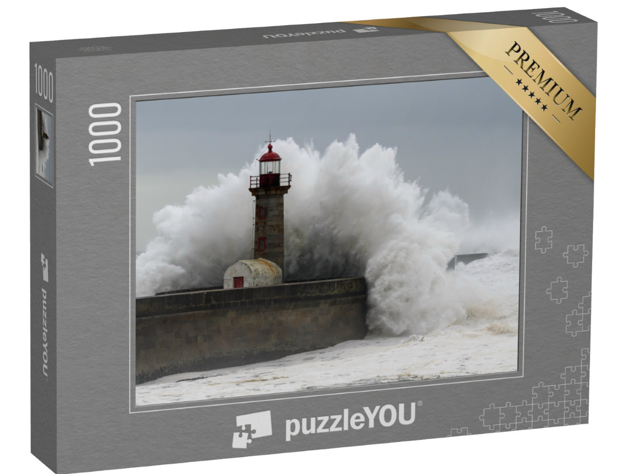 puzzle 1000 dílků „Vlny se tříští o maják“