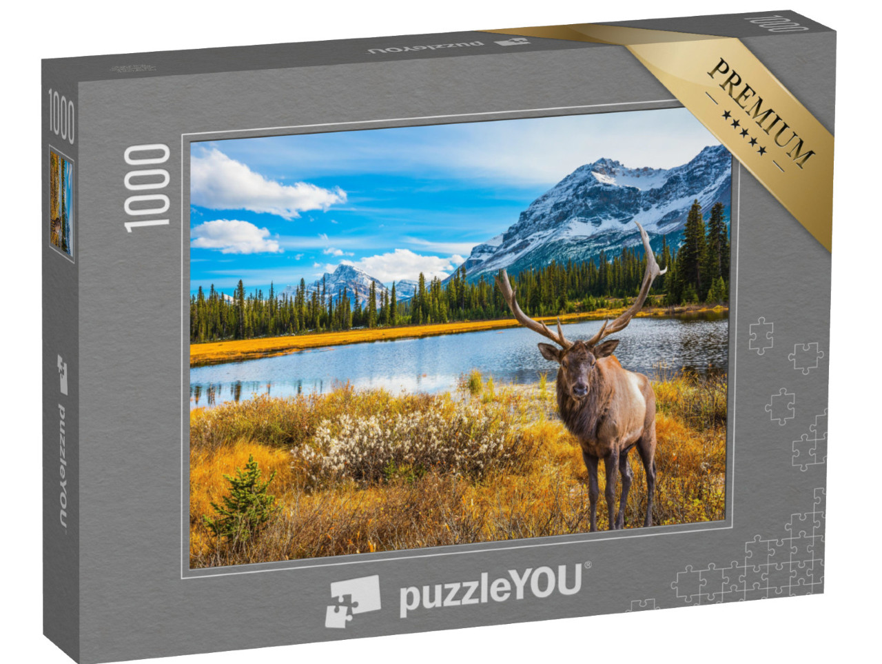 puzzle 1000 dílků „Francouzská Kanada: golfové hřiště obklopené krásným podzimním parkem“