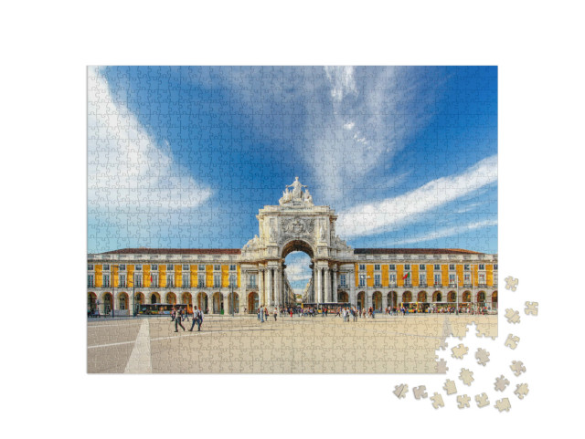 puzzle 1000 dílků „Slavný oblouk na náměstí Praca do Comercio v Lisabonu“