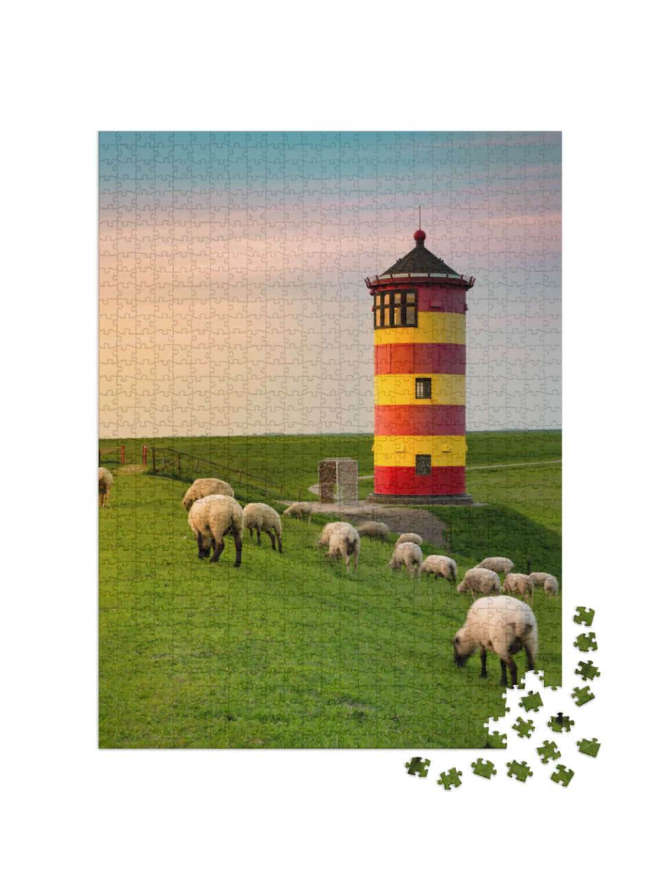 puzzle 1000 dílků „Krásný maják na východofríském pobřeží“