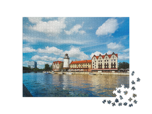 puzzle 1000 dílků „Rybářská vesnice v Kaliningradu, Rusko“