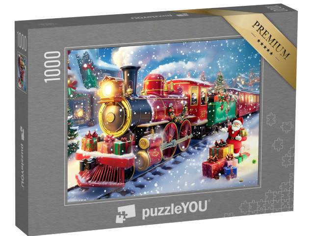puzzle 1000 dílků „Polární expres přiveze spoustu dárků“