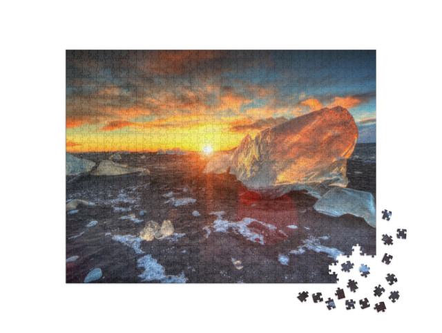 puzzle 1000 dílků „Diamantová pláž, Island“