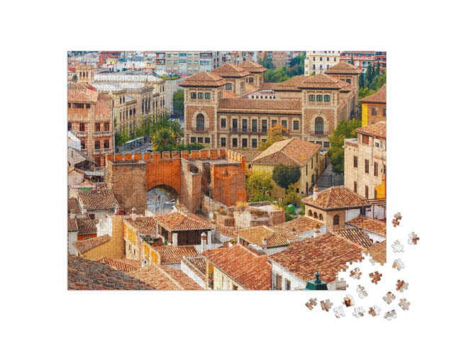 puzzle 1000 dílků „Pohled na staré centrum Granady, Andalusie, Španělsko“