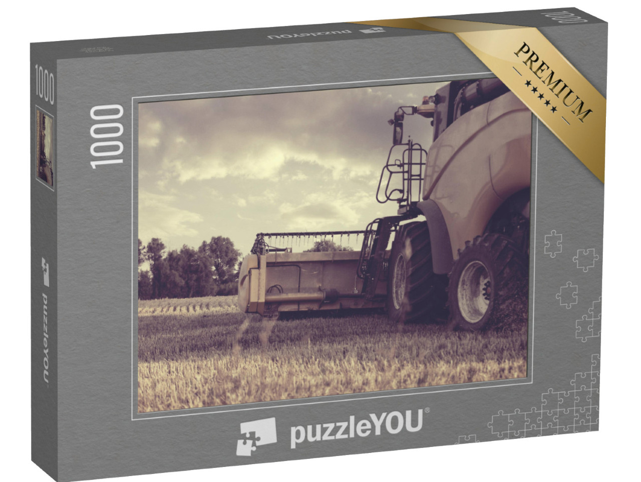 puzzle 1000 dílků „Kombajn na pšeničném poli“