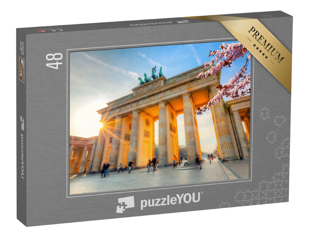 puzzle 48 dílků „Braniborská brána na jaře, Berlín“