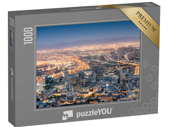 puzzle 1000 dílků „Jasně osvětlené Kapské Město v noci“