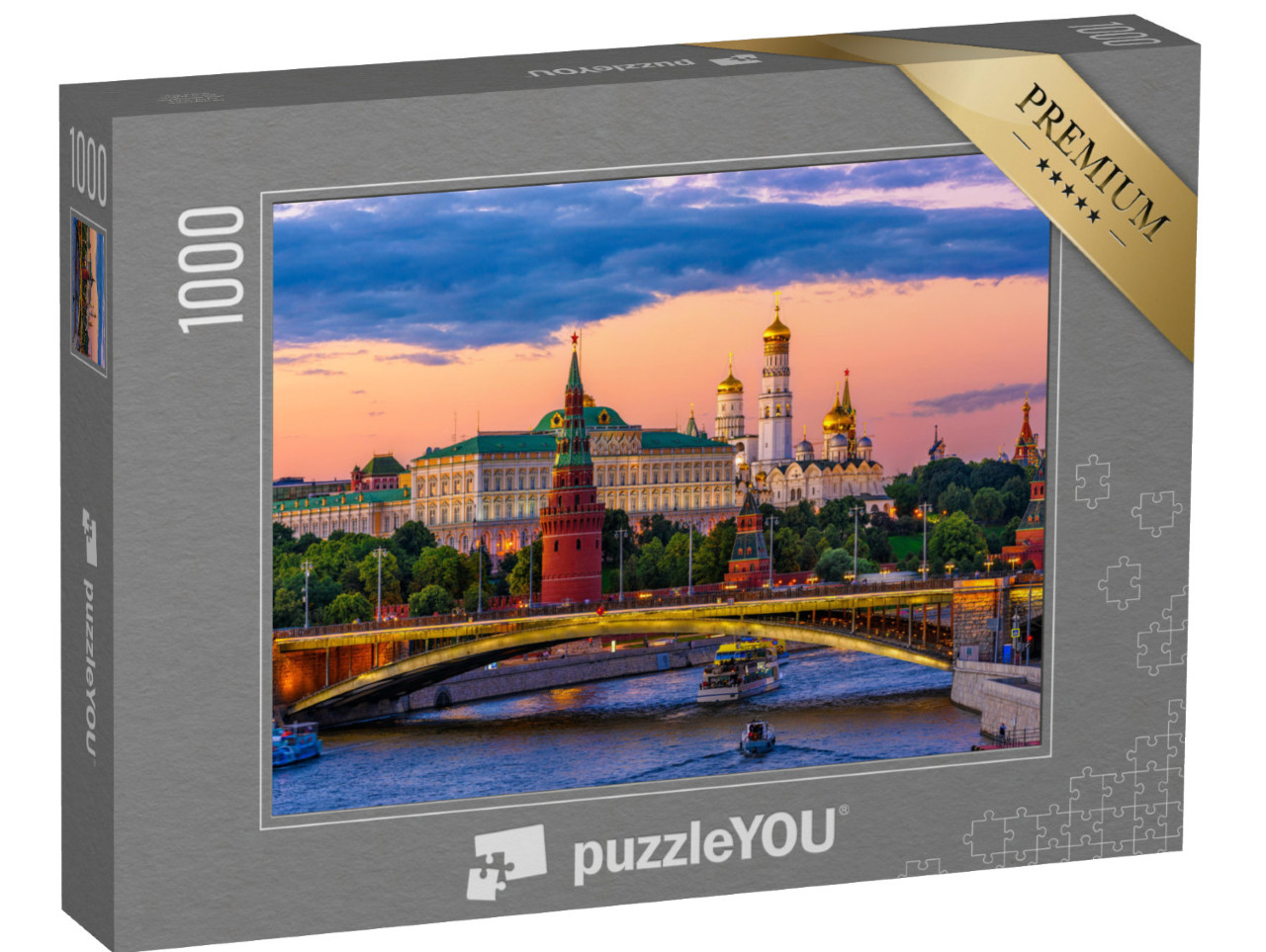 puzzle 1000 dílků „Moskevský Kreml v noci, Rusko“