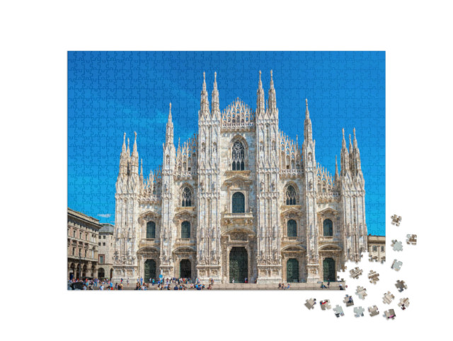puzzle 1000 dílků „Světoznámá milánská katedrála, Itálie“