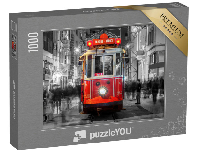 puzzle 1000 dílků „Živá ulice Taksim s tramvají, Istanbul“
