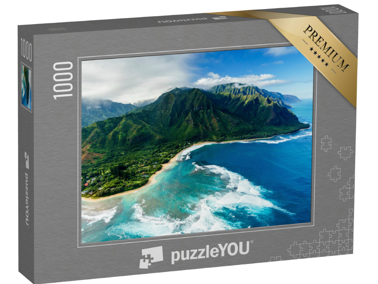 puzzle 1000 dílků „Divoké pobřeží Napali na ostrově Kauai na Havaji“