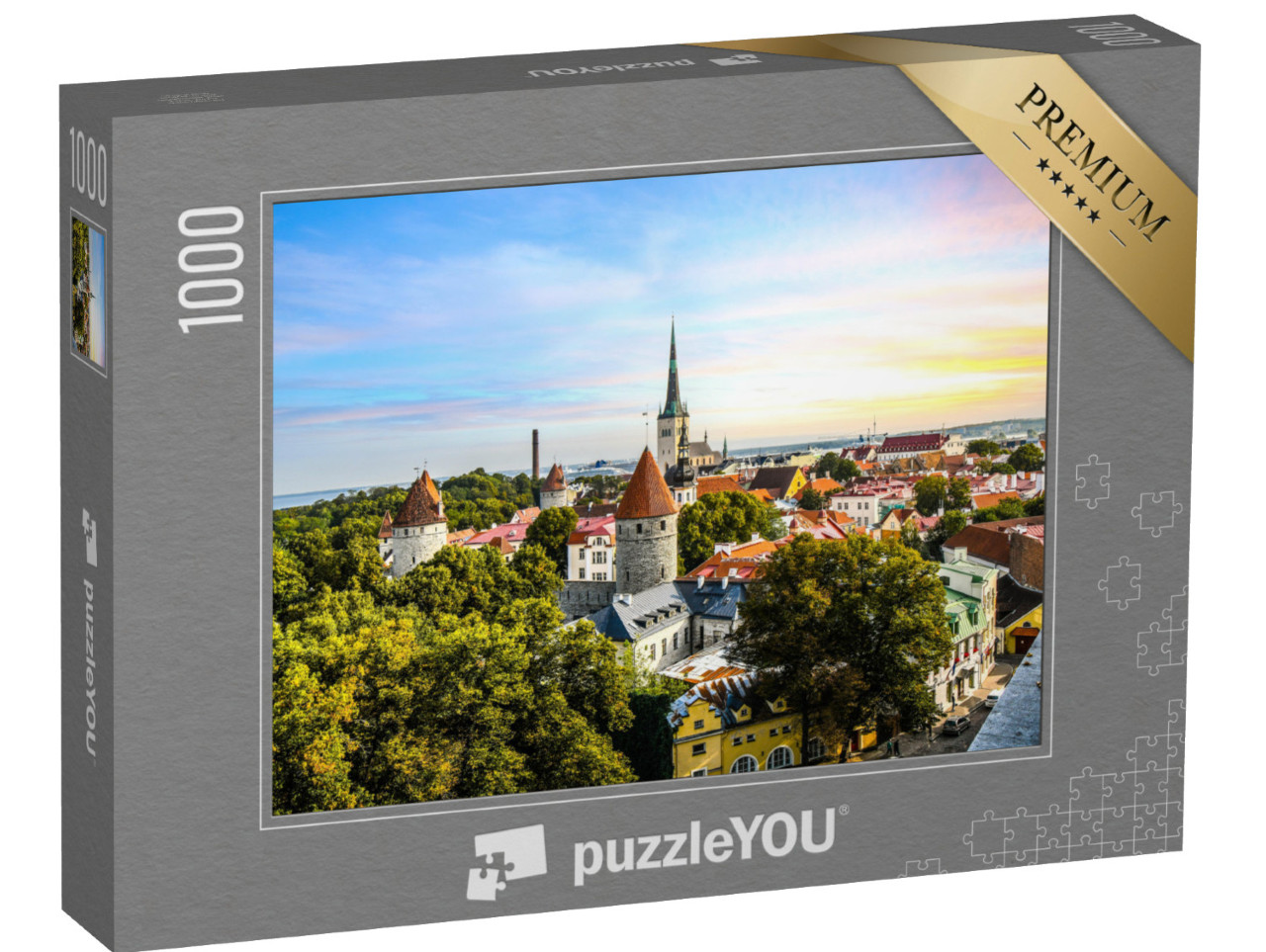 puzzle 1000 dílků „Pohled na středověké město Tallinn v Estonsku“