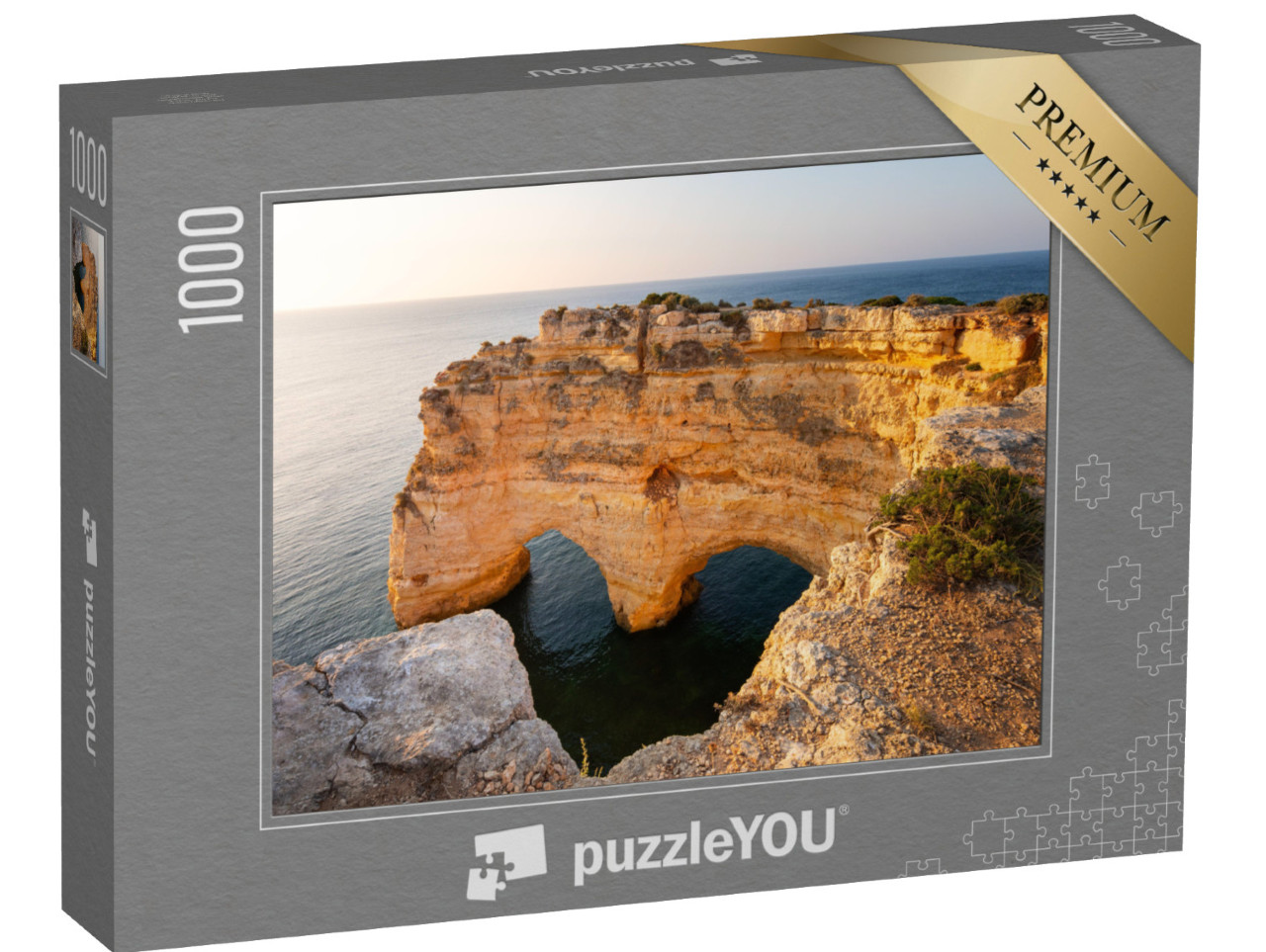 puzzle 1000 dílků „Útes ve tvaru srdce v Algarve, Praia Marinha, Portugalsko“