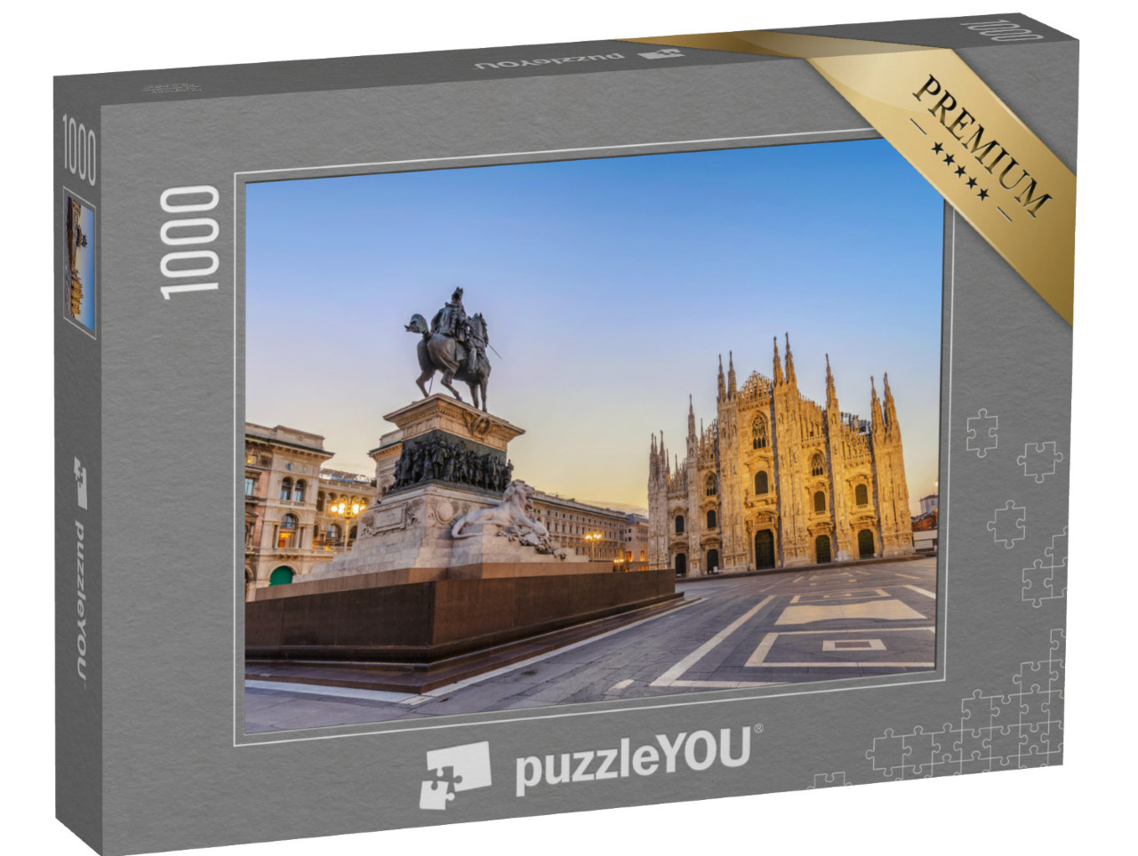 puzzle 1000 dílků „Milánská katedrála (Milan Duomo) při východu slunce, Milán (Milano), Itálie“