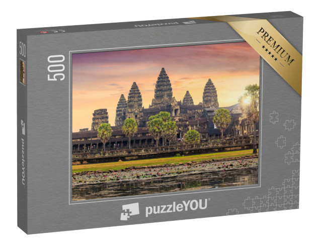 puzzle 500 dílků „Krásný východ slunce u Angkor Watu, Siem Reap, Kambodža“