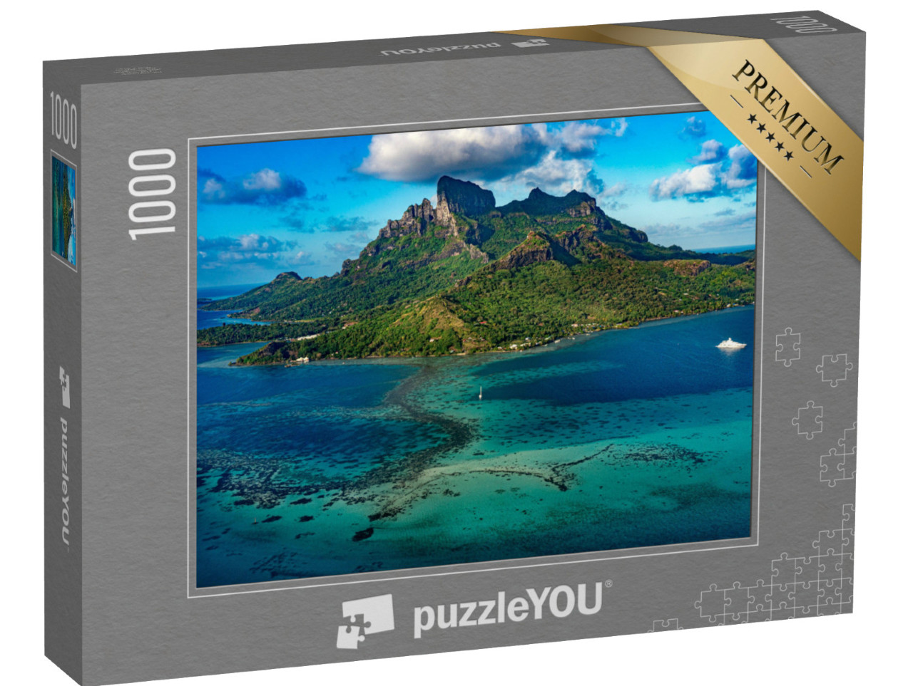 puzzle 1000 dílků „Bora Bora letecký pohled panorama krajina Francouzská Polynésie“