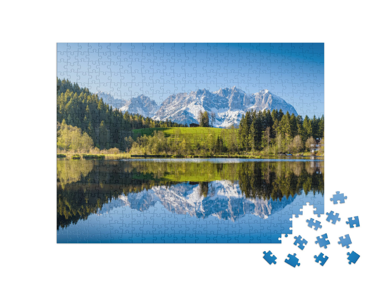 puzzle 500 dílků „Idylická alpská krajina“