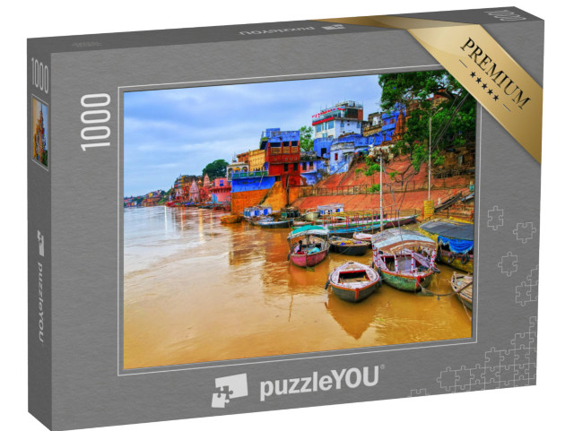 puzzle 1000 dílků „Pohled na Váránasí na řece Ganze, Indie“