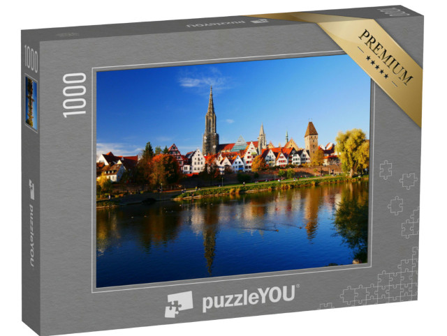 puzzle 1000 dílků „Pohled na staré centrum Ulmu na Dunaji“