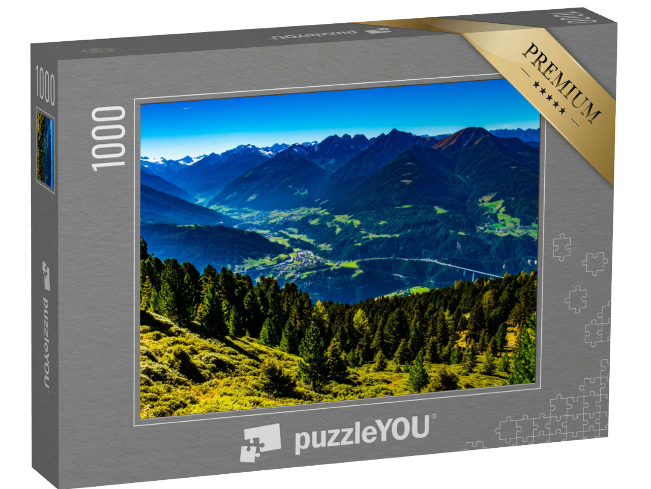 puzzle 1000 dílků „Pohled na údolí Stubai z hory Patscherkofel v Tyrolsku“