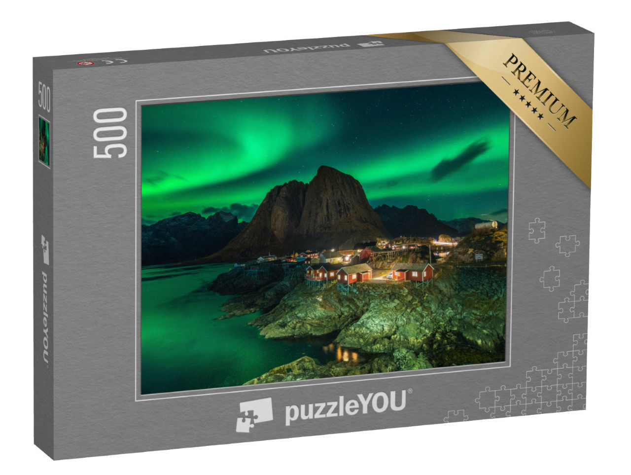 puzzle 500 dílků „Krásná polární záře v Norsku“