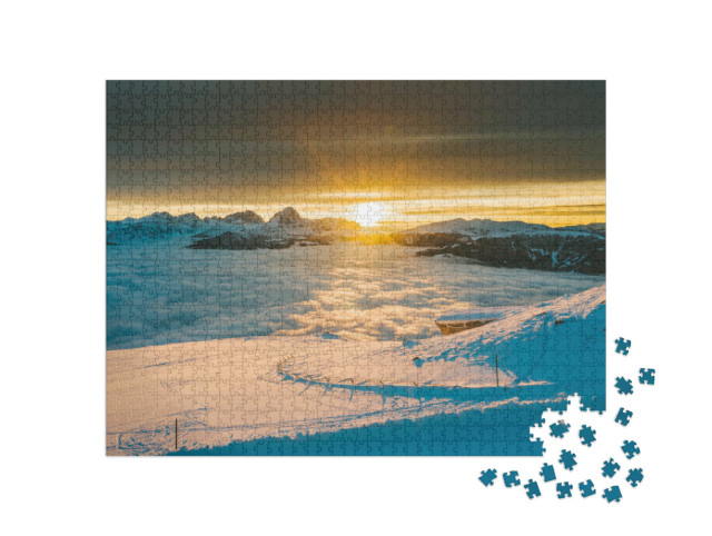 puzzle 1000 dílků „Hory u Kronplatzu, Jižní Tyrolsko, Itálie“