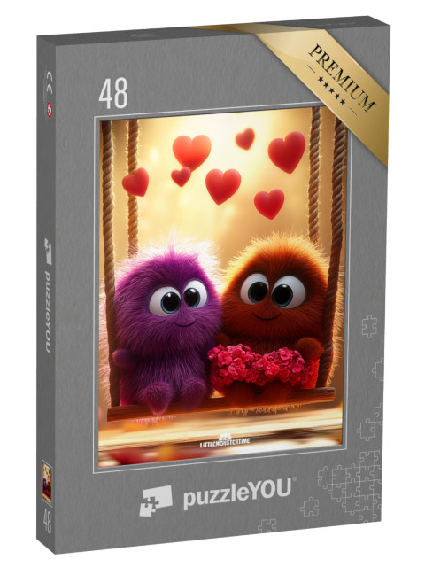 puzzle 48 dílků „LITTLEMONSTERTIME: Fuzz a Puff“